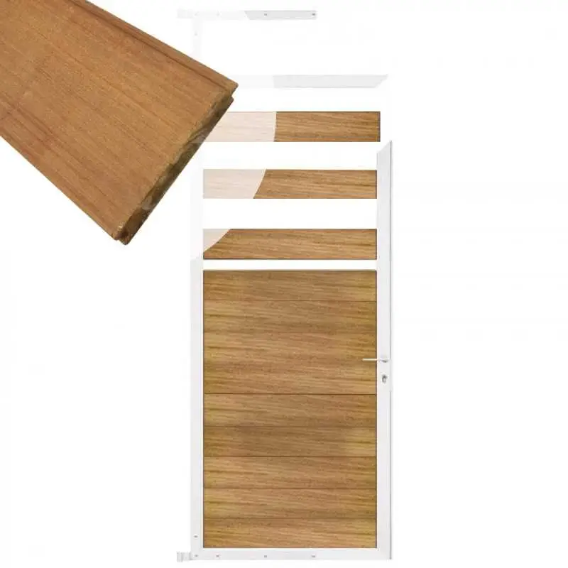 Koop Vandaag Tuindeur aluminium wit frame Mix & Match - hardhout Ipé (90 x 180 cm)