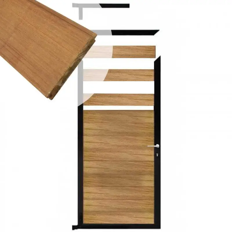 Beperkte Voorraad Tuindeur aluminium zwart frame Mix & Match - hardhout Ipé (90 x 180 cm)