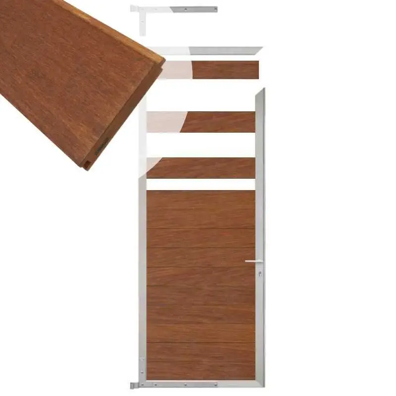 Gratis Retour Tuindeur aluminium blank frame Mix & Match - hardhout Bamboe (90 x 200 cm)