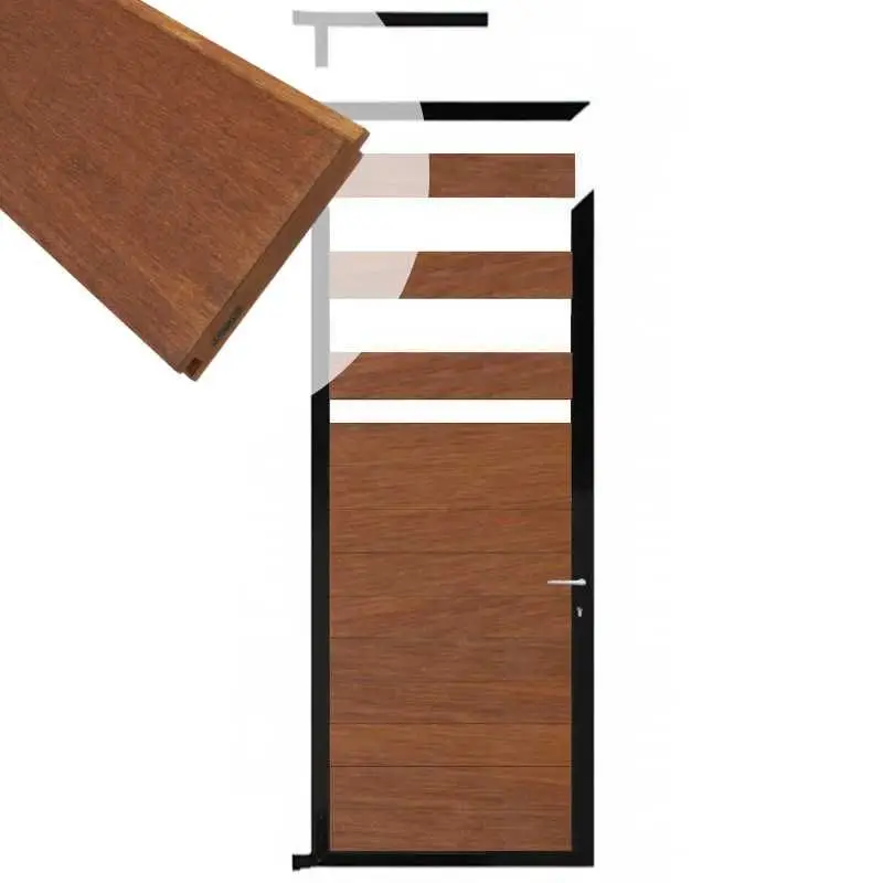 Beperkte Voorraad Tuindeur aluminium zwart frame Mix & Match - hardhout Bamboe (90 x 200 cm)