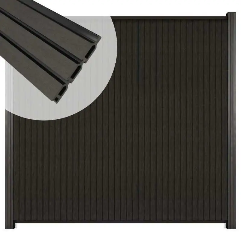 Direct Verzonden Zelfbouw schutting verticaal Rhombus Triple antraciet - antraciet alu accessoires (170 x 180 cm)