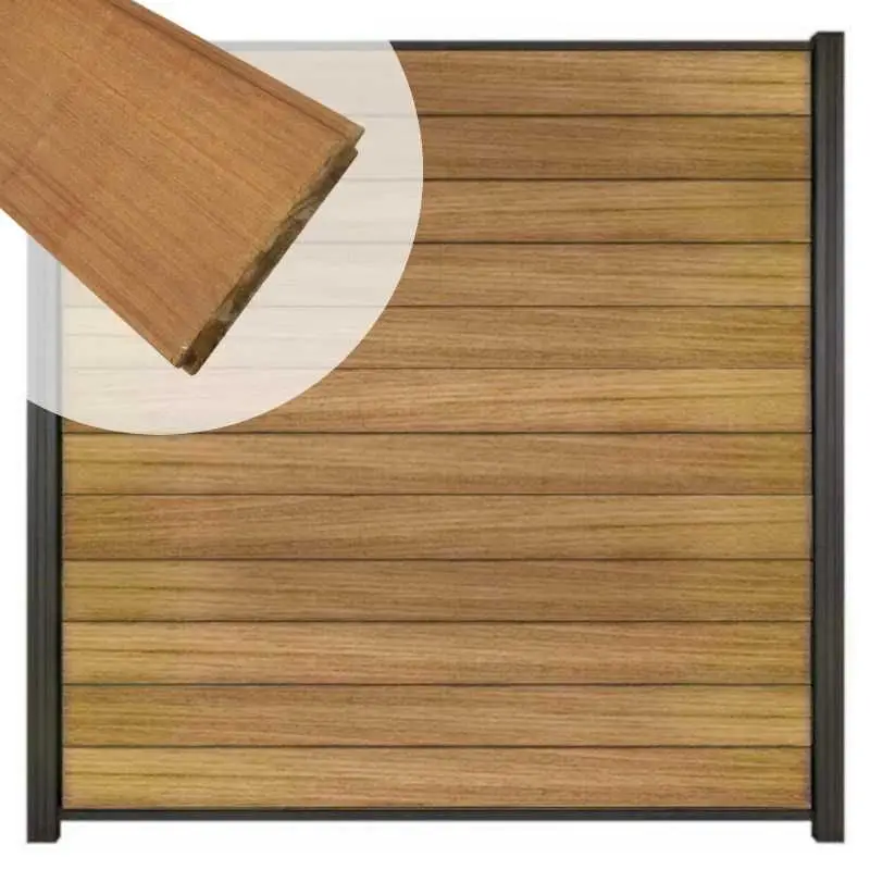 Laatste Kans Zelfbouw schutting hardhout Mix & Match Ipé - antraciet alu accessoires (180 x 180 cm)