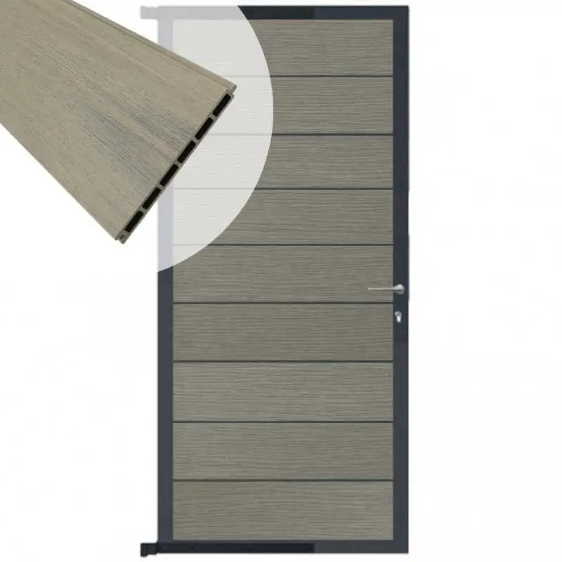 Tuindeur aluminium antraciet frame Modular - composiet co-ex grijs (90 x 200 cm) Superprijs