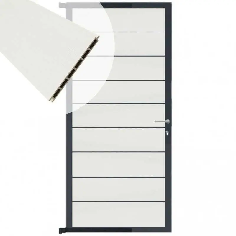 Tuindeur aluminium antraciet frame Modular - composiet co-ex wit (90 x 200 cm) Tijdelijk Beschikbaar
