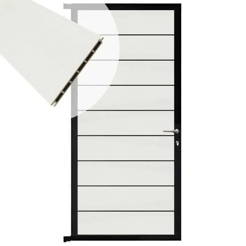 Gecertificeerd Tuindeur aluminium zwart frame Modular - composiet co-ex wit (90 x 200 cm)