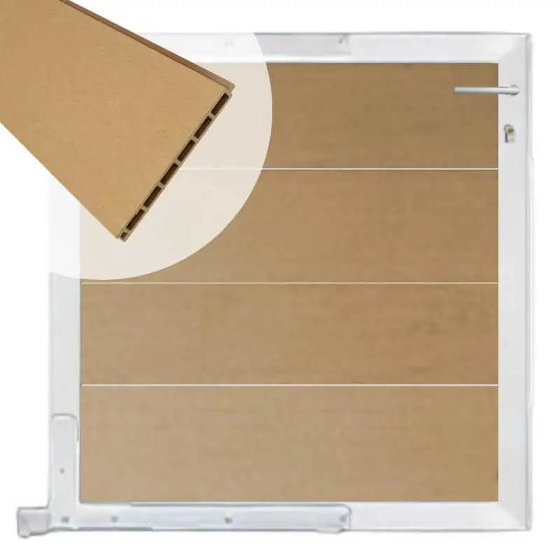 Op = Op Tuinpoort aluminium blank frame Modular - composiet teak (90 x 90 cm)