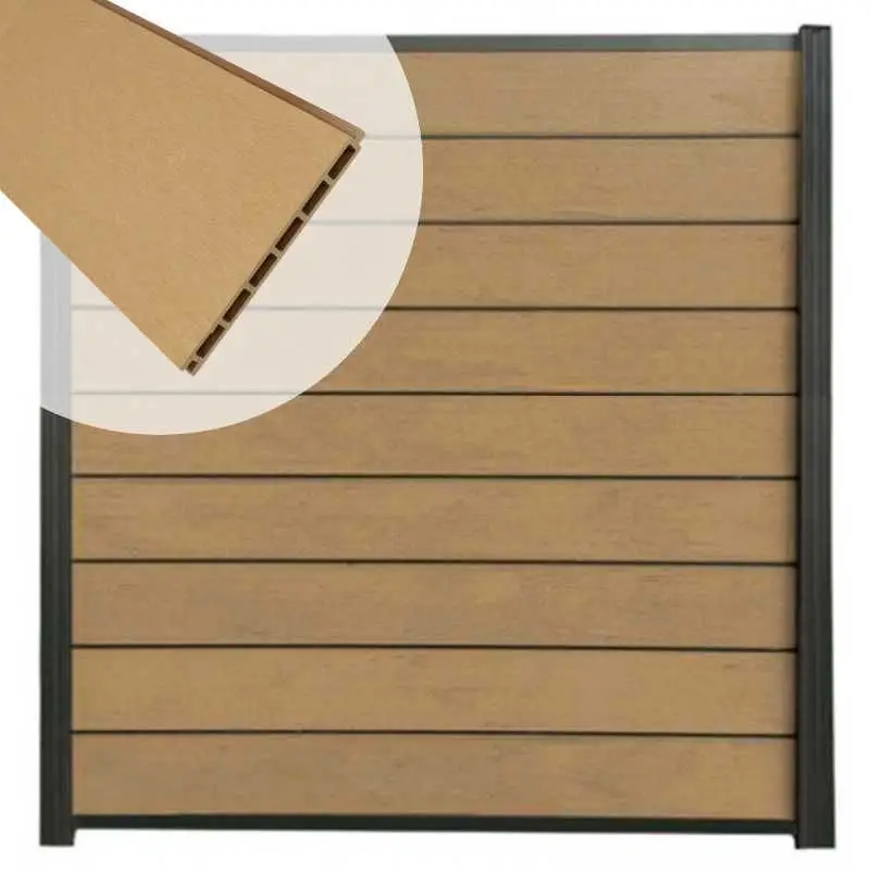 Hoge Kwaliteit Zelfbouw schutting composiet Modular teak - antraciet alu accessoires (180 x 200 cm)