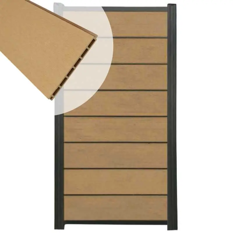Zelfbouw schutting composiet Modular teak - antraciet alu accessoires (90 x 180 cm) Nu Kopen