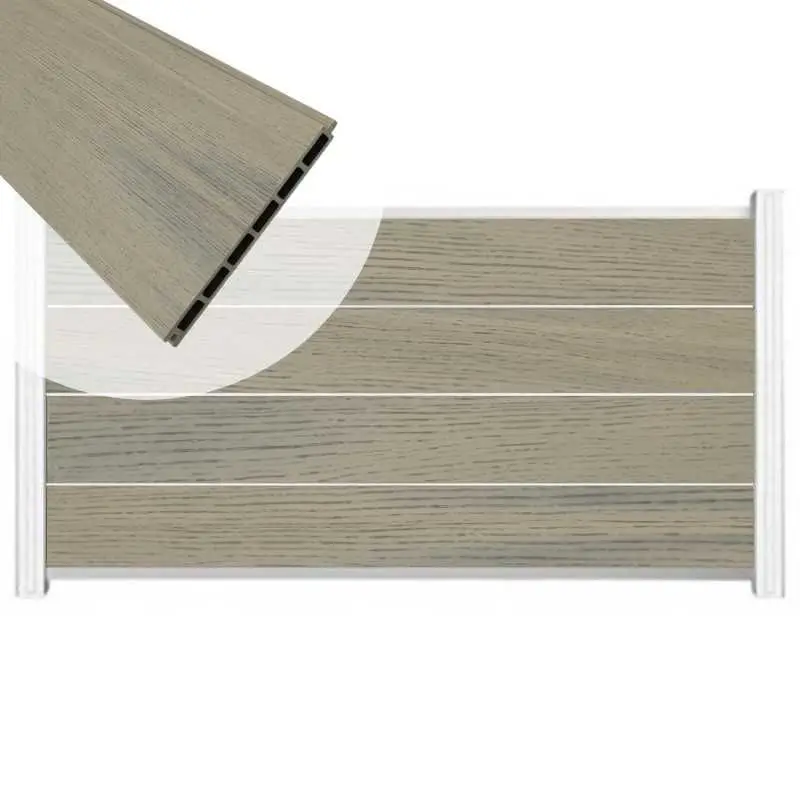 Zelfbouw schutting composiet Modular co-ex grijs - wit alu accessoires (180 x 97 cm) Flitsaanbieding