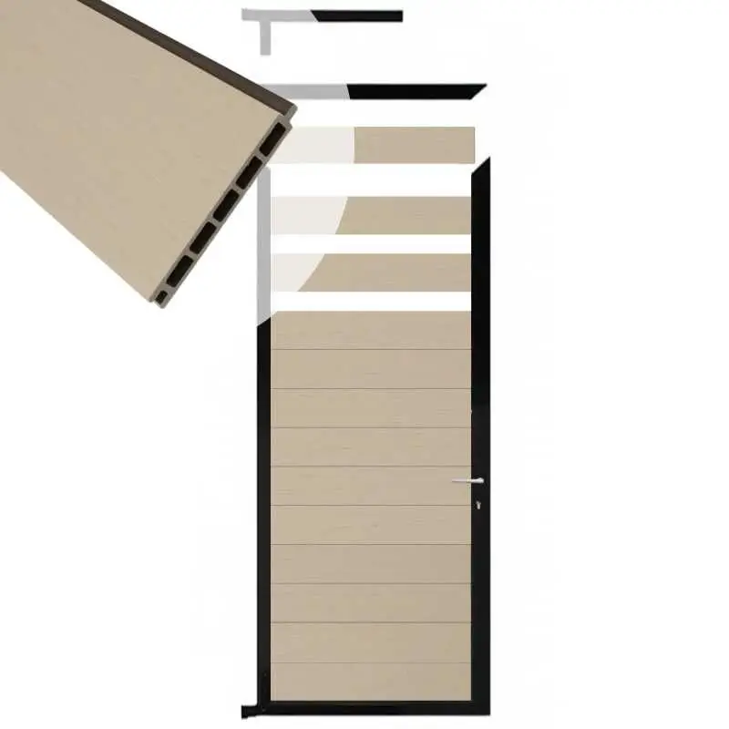 Dagaanbieding Tuindeur composiet Garda beige met zwart alu kader (90 x 200 cm)