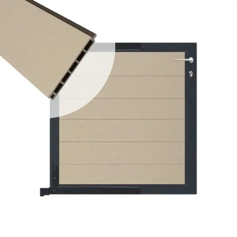 Tijdelijk Beschikbaar Tuinpoort composiet Garda beige met antraciet alu kader (90 x 90cm)