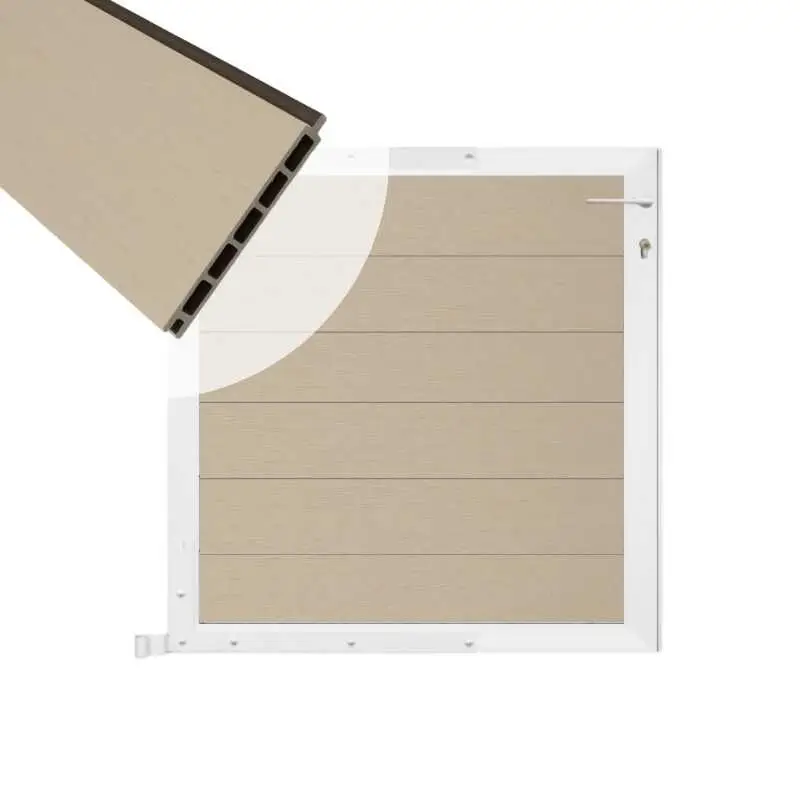 Koop Vandaag Tuinpoort composiet Garda beige met wit alu kader (90 x 90cm)
