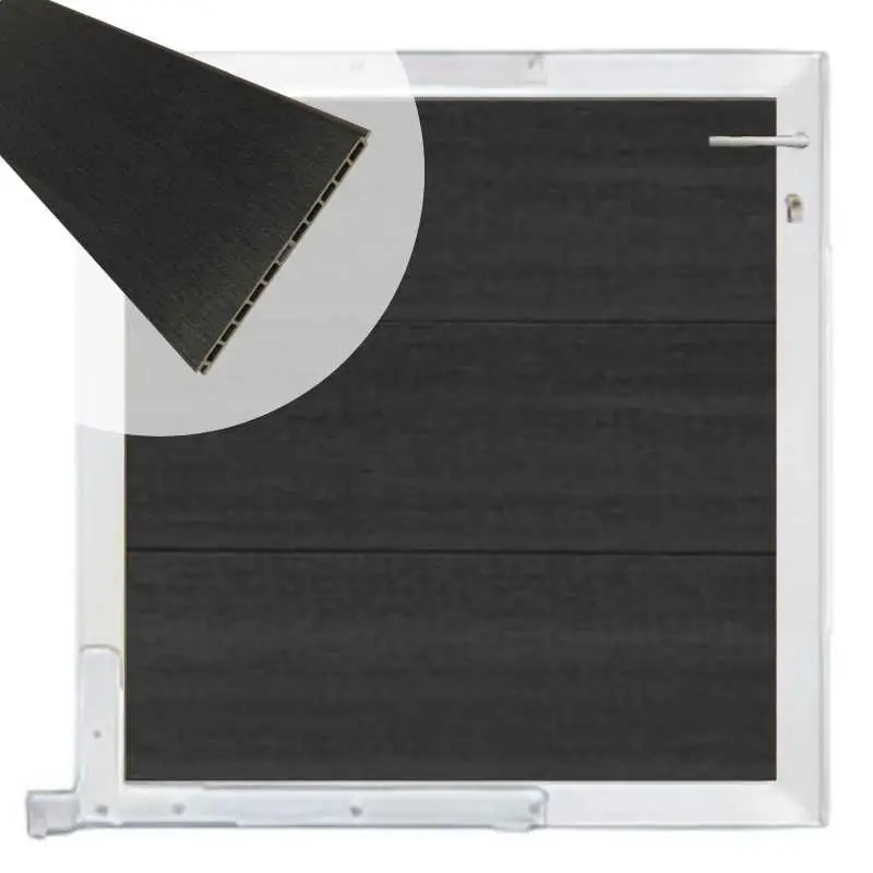 Tuinpoort composiet Como antraciet met blank alu kader (90 x 90 cm) Snelle Levering