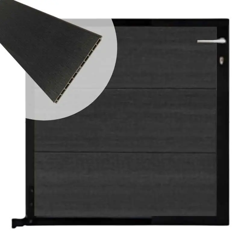 Tuinpoort composiet Como antraciet met zwart alu kader (90 x 90 cm) Dagaanbieding