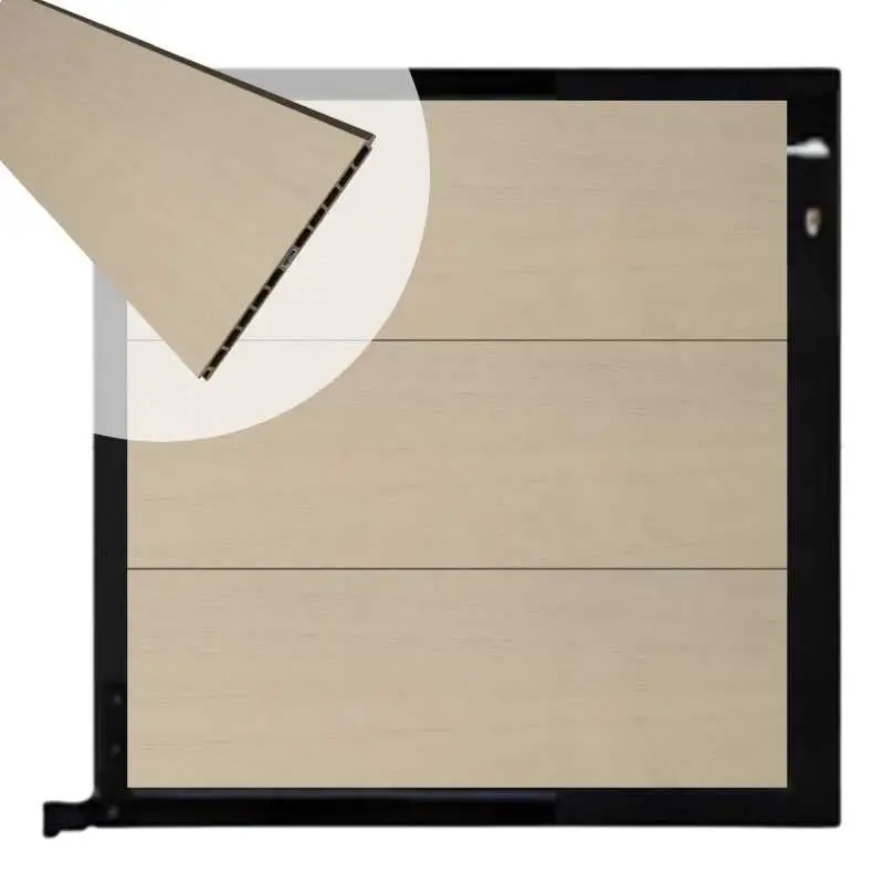 Betaalbaar Tuinpoort composiet Como beige met zwart alu kader (90 x 90 cm)