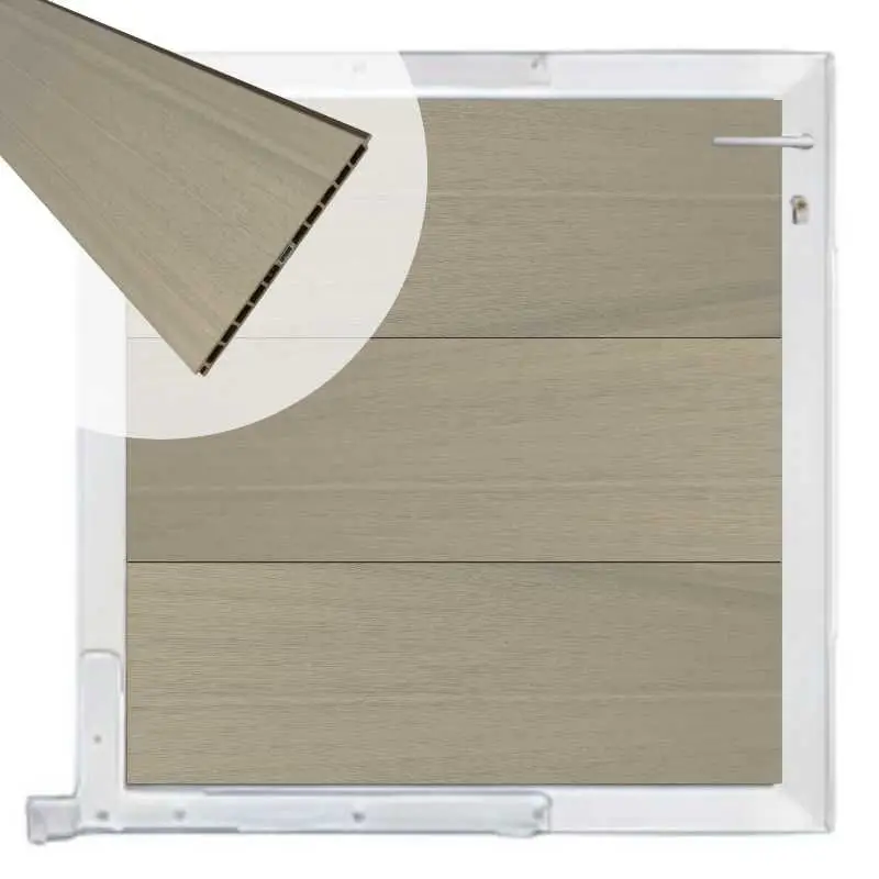 Shop Nu Tuinpoort composiet Como vergrijsd bruin met blank alu kader (90 x 90 cm)
