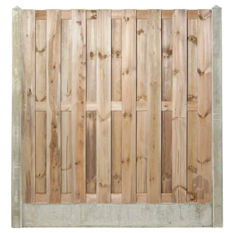 Hout & Beton schutting grijs - Grenen recht 15L rvs groen geimpregneerd (180 x 180 cm) dikte 4,7 cm Gereduceerde Prijs