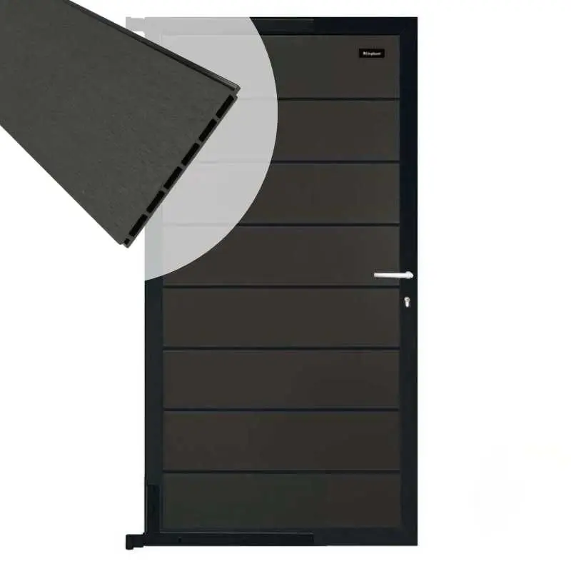 Shop Nu Tuindeur composiet Modular antraciet met antraciet aluminium frame compleet (90 x 180 cm)