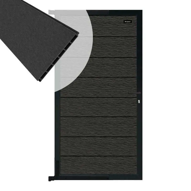 Beperkt Aanbod Tuindeur composiet Modular co-ex antraciet met antraciet frame compleet (90 x 180 cm)