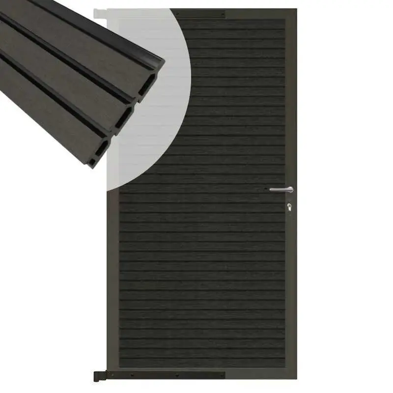 Seizoensaanbieding Tuindeur aluminium antraciet frame Rhombus Triple - composiet antraciet (90 x 200 cm)