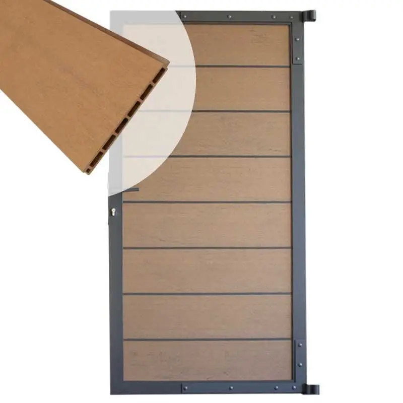 Snelle Levering Tuindeur aluminium antraciet frame Modular - composiet bruin gevlamd (90 x 180 cm)