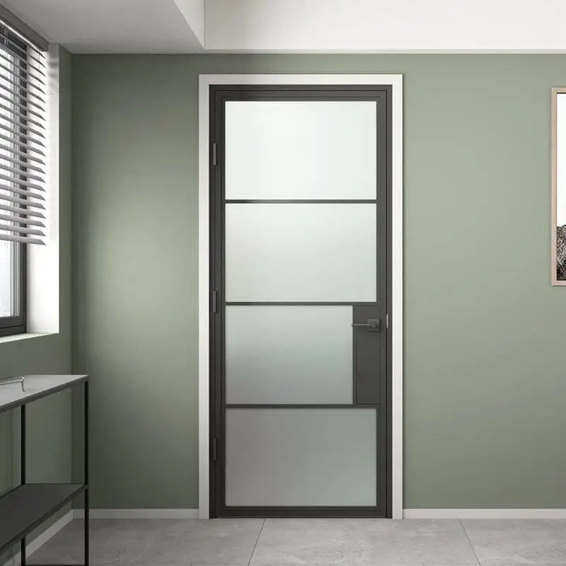 Stalen binnendeur met kozijn - Loft zwart - Linksdraaiend 4-vaks matglas - 83 x 201,5 cm Koop Vandaag