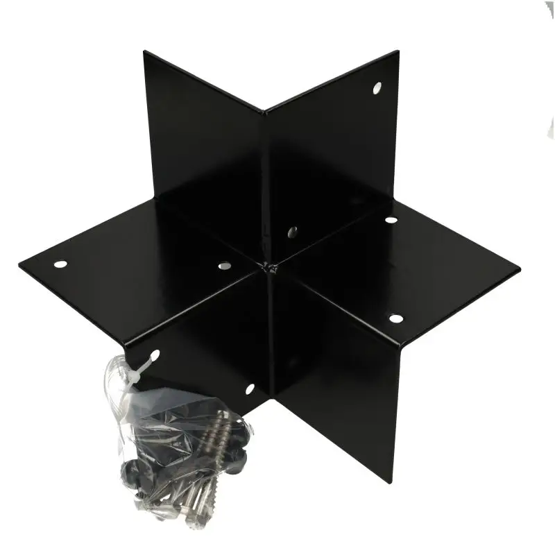 Houtverbinding drieweg - verzinkt en zwart gepoedercoat incl. bevestigingsmateriaal - 115 x 115 mm Superprijs