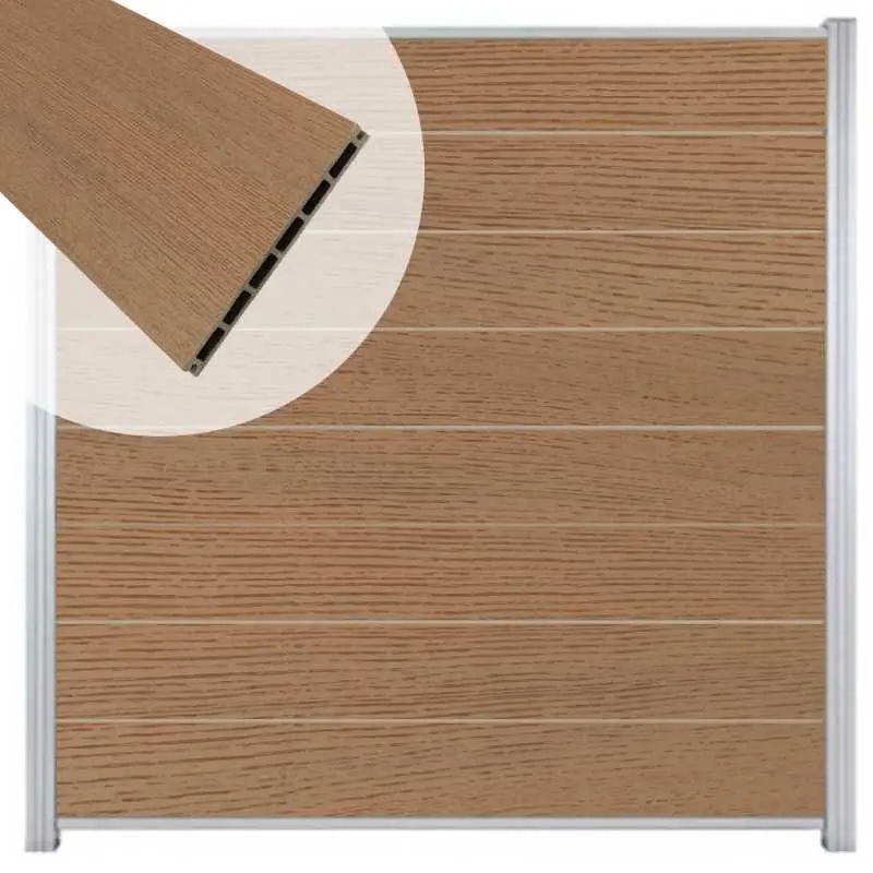 Zelfbouw schutting composiet co-ex Modular dark brown - blank alu accessoires (180 x 180 cm) Bestseller
