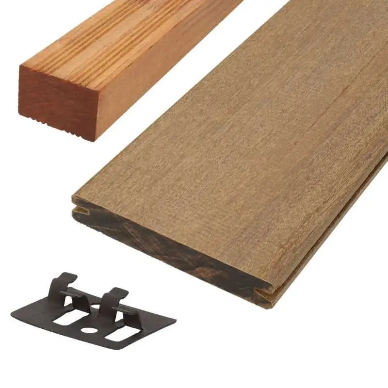 Vlonderplank totaalpakket hardhout Ipé 2,0 x 13,0 cm (5,20 mtr) geschaafd voor clips Koop Online