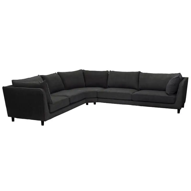 Hoekbank - Samba - links - stof Monet zwart/grijs 95 Dagaanbieding