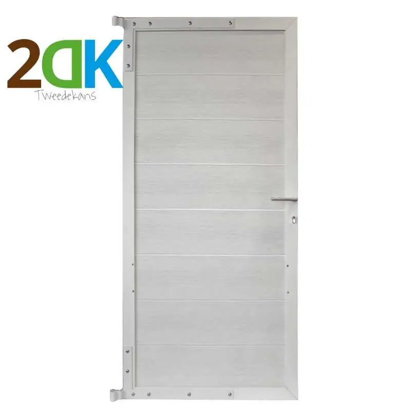 Uitverkoop Tweedekans - Tuindeur aluminium wit frame Modular - composiet co-ex wit (90 x 180 cm)