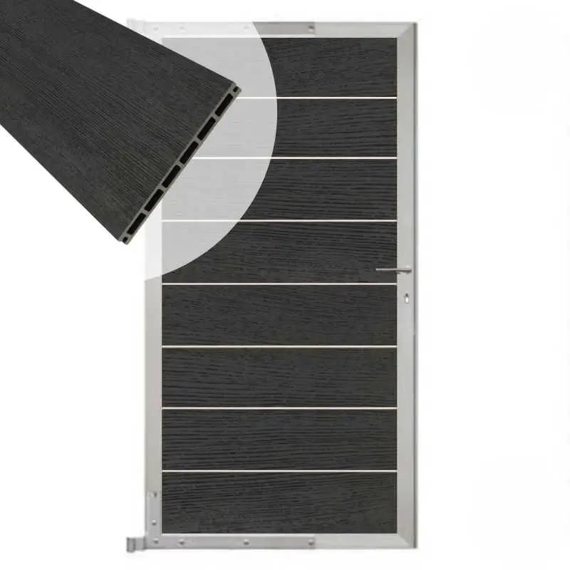 Tuindeur aluminium blank frame Modular - composiet co-ex nero (90 x 180 cm) Exclusieve Aanbieding