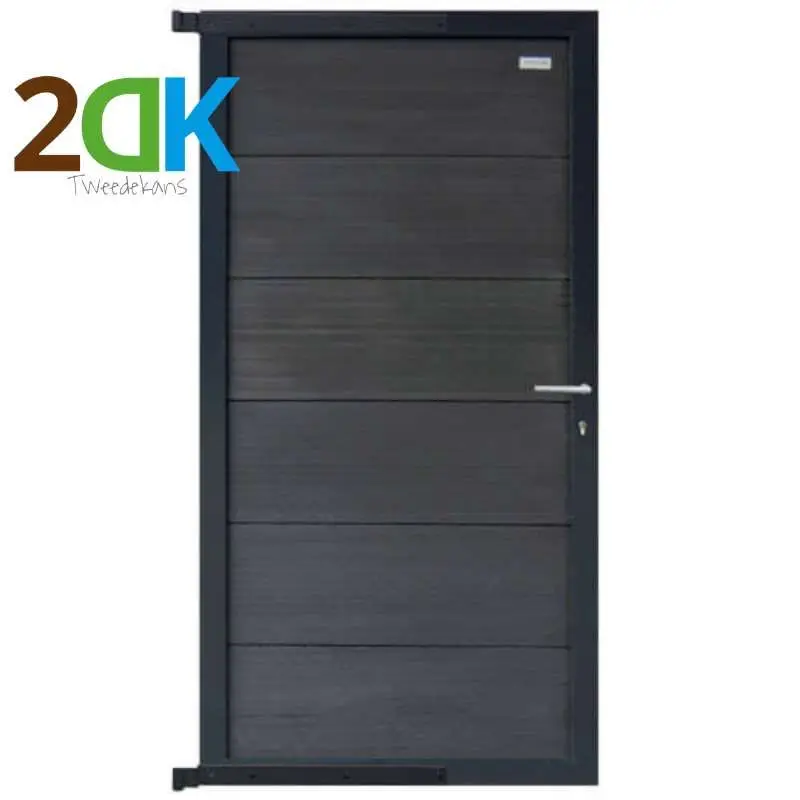 Flitsaanbieding Tweedekans - Tuindeur aluminium antraciet frame Forte - composiet antraciet (90 x 180 cm)