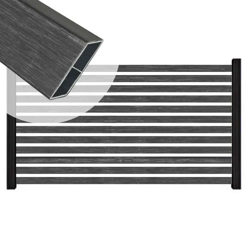 Voordeelprijs Zelfbouw schutting Louvre Rhombus zwart - tbv zwart aluminium palen (180 x 90 cm)