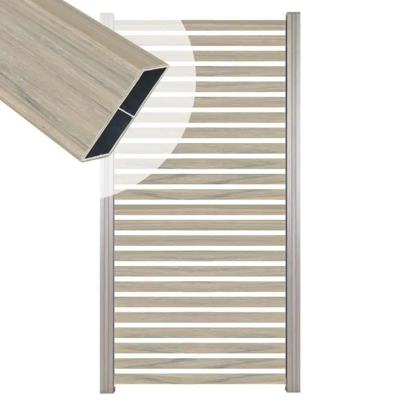 Zelfbouw schutting Louvre Rhombus grijs - tbv grijs aluminium palen (90 x 180 cm) Laatste Kans