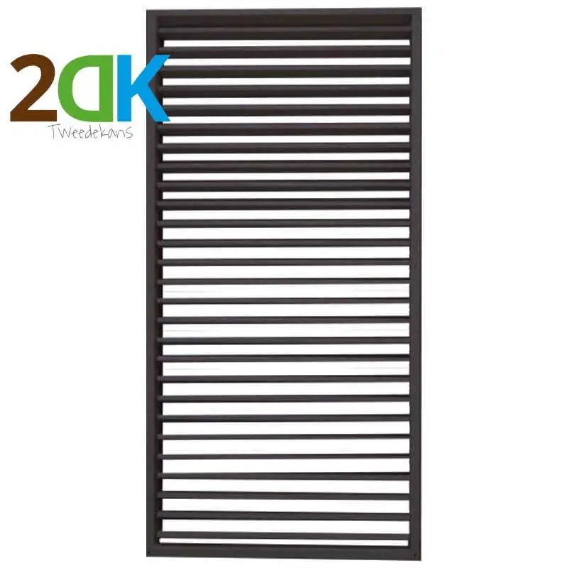 Tweedekans - Schutting shutter hardhout keruing met verstelbare lamellen zwart (90 x 180 cm) Laatste Kans
