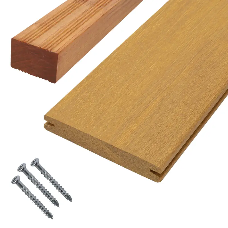 Finale Uitverkoop Vlonderplank totaalpakket hardhout Bankirai 2,5 x 14,5 cm (2,75 mtr) vlak