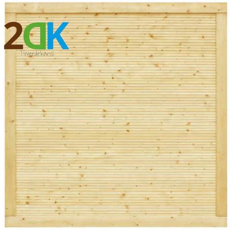 Gecertificeerd Tweedekans - schutting vuren Design recht groen geïmpregneerd (180 x 180 cm)