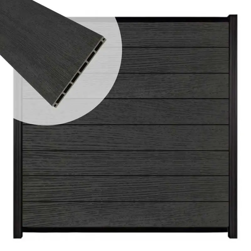 Meest Verkocht Zelfbouw schutting composiet co-ex Modular nero - zwart alu accessoires (180 x 200 cm)