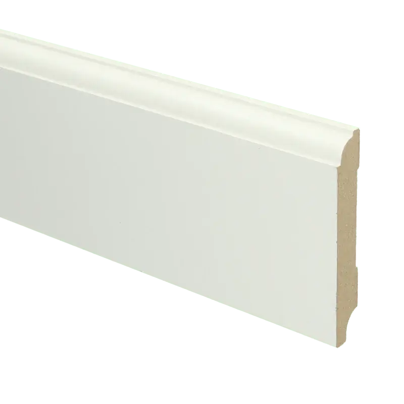 Favoriet MDF Eigentijdse plint 90×18 wit voorgel. RAL 9010
