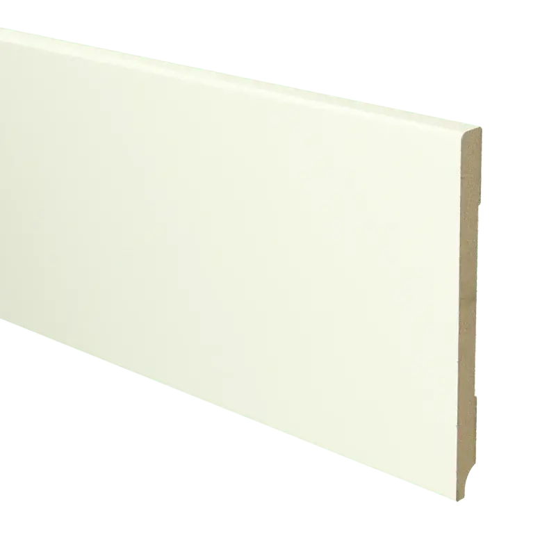 MDF Moderne plint 150×12 wit voorgelakt RAL 9010 Superprijs
