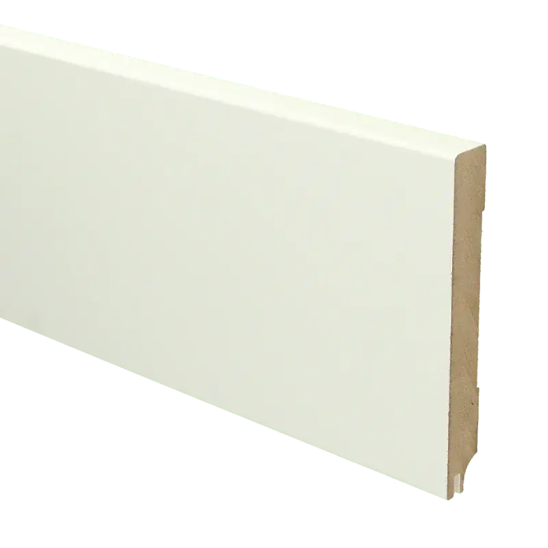MDF Moderne plint 120×15 RAL 9010 + uitsparing Gratis Retour