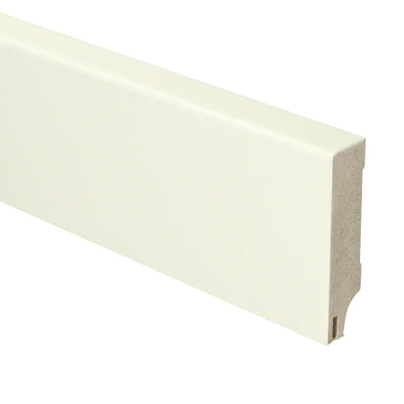 Gereduceerde Prijs MDF Moderne plint 70×18 RAL 9010 + uitsparing