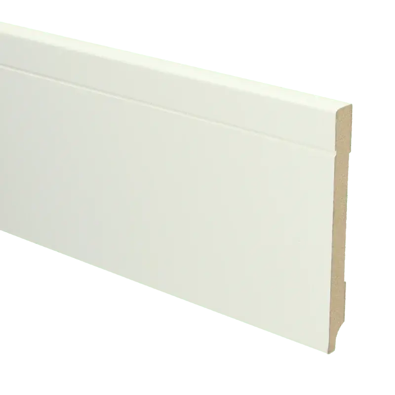 MDF Tijdloze plint 120×12 wit voorgelakt RAL 9010 Voordeelprijs