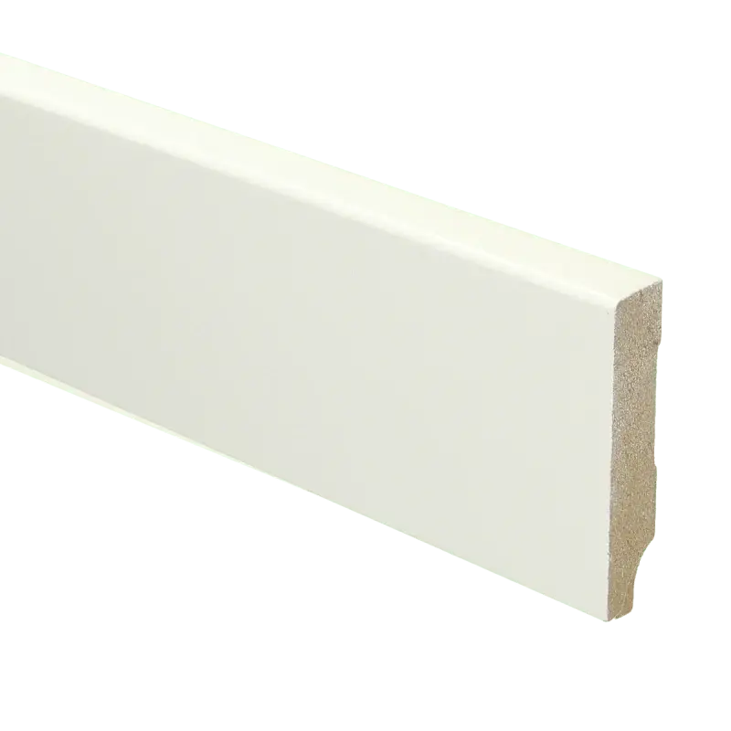Gereduceerde Prijs MDF Moderne plint 55×12 wit voorgelakt RAL 9010
