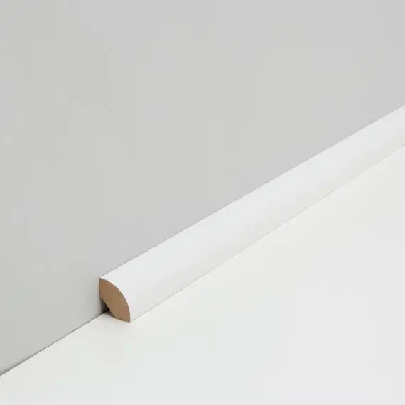 Merkproduct JOKA Plint MDF folie A#117 Afdekprofiel kwart17x 17mm Wit WS16 2,40mtr