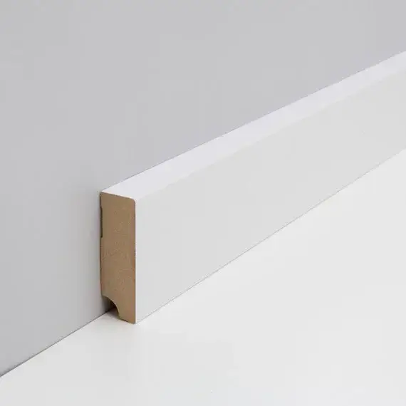 JOKA Plint MDF folie M#831 CUBE 18x 58mm Wit WS16 2,40mtr Voordeelprijs