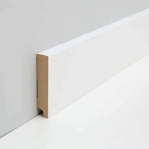 JOKA Plint MDF folie M#632 CUBE 16x 78mm Wit WS16 2,40mtr Populair