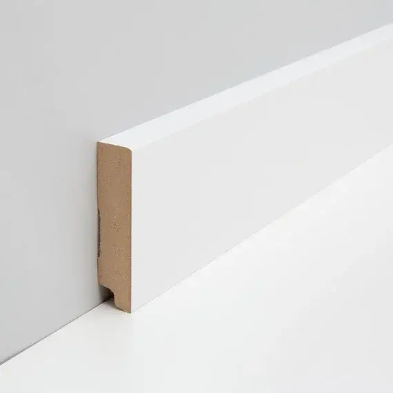 Beperkt Aanbod JOKA Plint MDF folie M#832 CUBE 18x 78mm Wit WS16 2,40mtr