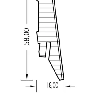 Exclusieve Aanbieding JOKA Plint 18x58mm folie (FO) profiel #660 FO8860 FO EI585 660 2400x18x58mm